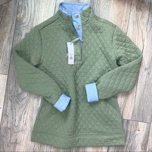 NWT Southern Tide Green Quilted Pullover